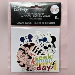 Disney Mickey & Minnie Mouse Colorblock Die Cut Vinyl Decal Stickers 8 Pcs NEW